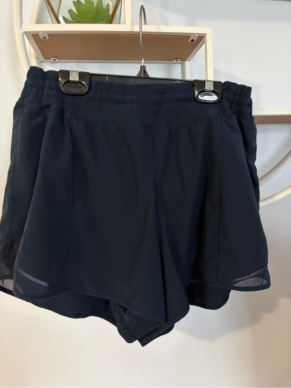 LULULEMON Womens 14 Navy Blue Lined Performance Running Shorts